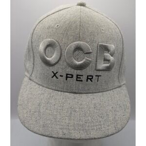 OCB X-PERT Rolling Paper Gray Snapback Hat Cap Baseball Adjustable‎ Wool Blend